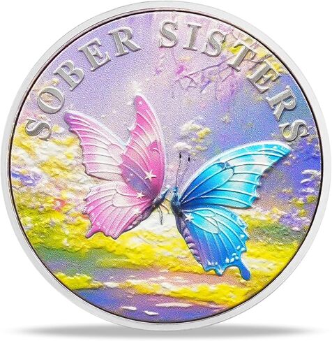 Butterfly Sobriety Chip Alcoholics Anonymous Medallion Recovery Gifts for Men Women Change is The Essence of Life AA Coin with Secret of Change in Saudi Arabia