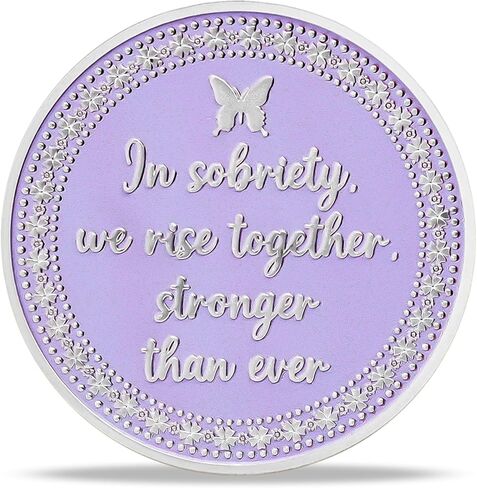 Butterfly Sobriety Chip Alcoholics Anonymous Medallion Recovery Gifts for Men Women Change is The Essence of Life AA Coin with Secret of Change in Saudi Arabia
