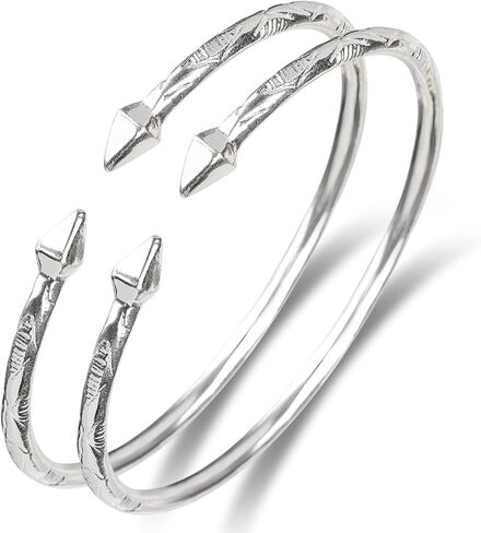 Pyramid .925 Sterling Silver West Indian Bangles, Made in the Usa, 1 pair in Kuwait