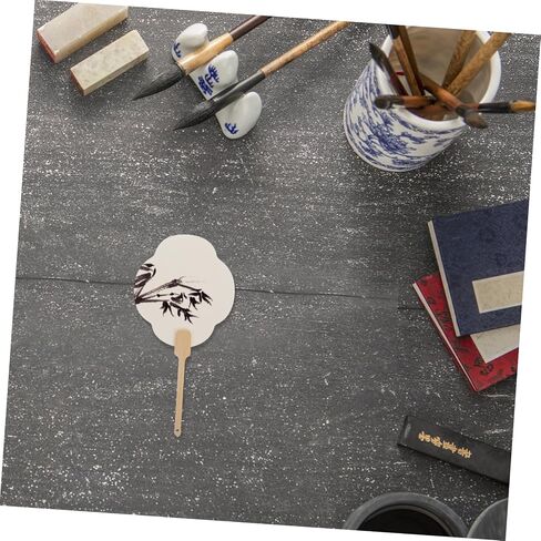 VILLCASE DIY Lacquer Fan Kit Blank Handheld Paper Fans for Weddings Crafts Decoration Relaxing Craft Activity for in Saudi Arabia