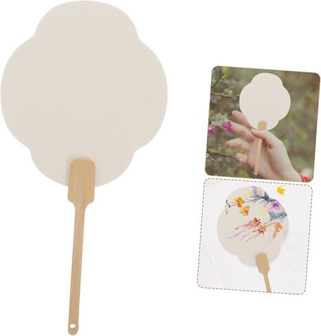 VILLCASE DIY Lacquer Fan Kit Blank Handheld Paper Fans for Weddings Crafts Decoration Relaxing Craft Activity for in Saudi Arabia