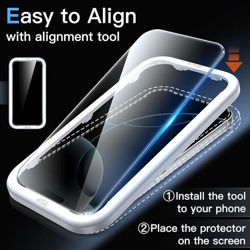 واقي شاشة JETech لهاتف iPhone 16 Plus مقاس 6.7 بوصة، طبقة من الزجاج المقسى مع أداة تثبيت سهلة، صديق للحافظة، شفاف عالي الدقة، 3 عبوات in Saudi Arabia