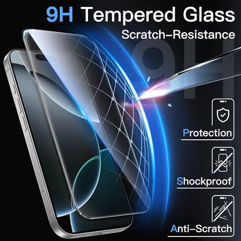 واقي شاشة JETech لهاتف iPhone 16 Plus مقاس 6.7 بوصة، طبقة من الزجاج المقسى مع أداة تثبيت سهلة، صديق للحافظة، شفاف عالي الدقة، 3 عبوات in Saudi Arabia