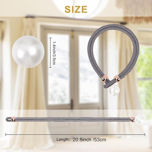 2pcs/Set Unique Night Pearl Shape Curtain Buckle, Suitable for Home Office Interior Curtain Decoration（Beige） in Saudi Arabia