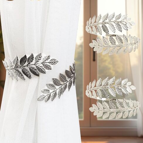 2pcs/Set Unique Wheat Ear Shape Metal Curtain Buckle for Home Office Interior Curtain Decoration（Golden） in Saudi Arabia