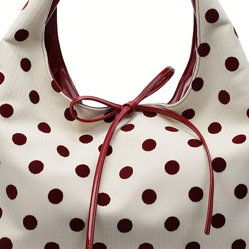 Slouchy Polka Dot Tote Bag for Women Bow Tie Hobo Bags for Women Tote Purse Large Shoulder Handbag Satchel for Travel in Saudi Arabia