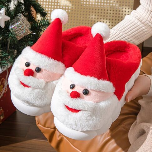 Christmas Slippers for Womens Mens, Christmas Womens House Slippers with Cute Christmas Tree Santa, Fuzzy Lightweight Slippers for Indoor Outdoor in Kuwait