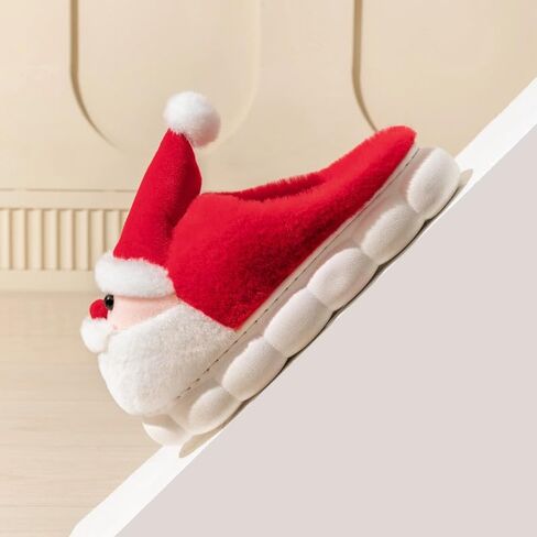 Christmas Slippers for Womens Mens, Christmas Womens House Slippers with Cute Christmas Tree Santa, Fuzzy Lightweight Slippers for Indoor Outdoor in Kuwait