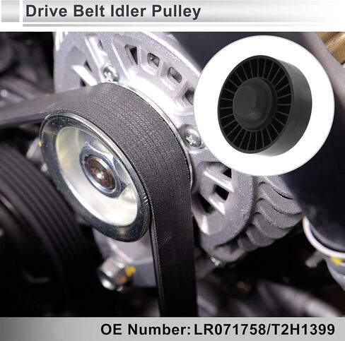 Motoforti Drive Belt Idler Pulley for Land Rover Range Rover Evoque 2011-2019 Serpentine Tensioner Pulley Idler with Bolt Washer No.LR071758 Plastic Black 1 Pcs in Saudi Arabia