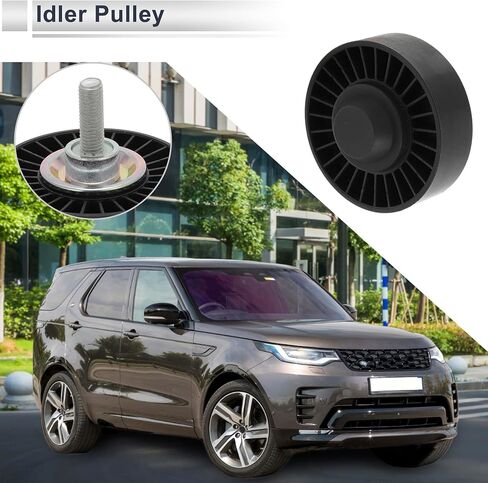 Motoforti Drive Belt Idler Pulley for Land Rover Range Rover Evoque 2011-2019 Serpentine Tensioner Pulley Idler with Bolt Washer No.LR071758 Plastic Black 1 Pcs in Saudi Arabia