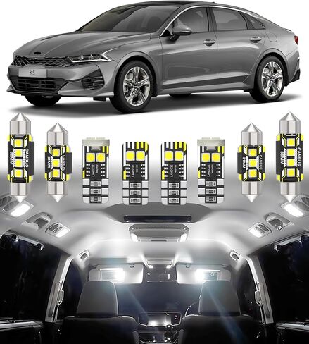 استبدال ضوء LED الداخلي BMT xmsCar لسيارة Kia Optima K5 2021-2024,6000K حزمة لمبات الإضاءة الداخلية فائقة السطوع، 9 قطع in Saudi Arabia
