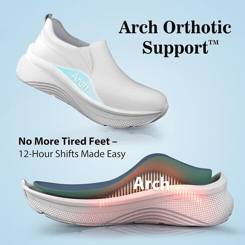 Hawkwell Women's Slip On Arch Support Lightweight Slip Resistant Comfortable Nurse Shoes in Saudi Arabia