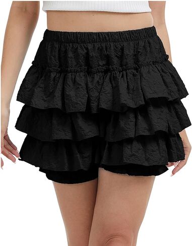 Women Y2k Gothic Ruffle Shorts Skorts Cute Lolita Frilly Multi Layered Bloomers Sexy Skirts Pumpkin Pants in Saudi Arabia