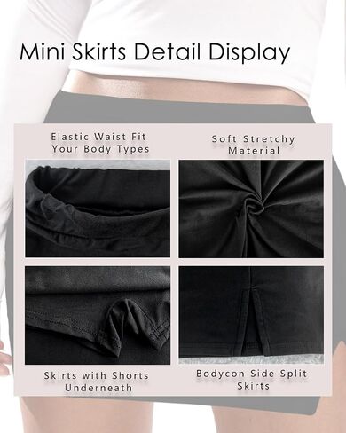 Womens Mini Skirt Short Skorts Mid Waist Side Split Bodycon Pencil y2k Sexy Skirts Shorts in Kuwait