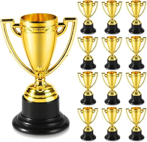 SenseYo24 Pack Mini Trophies Cups, Gold Trophy Award, Plastic Trophies for Kid, 4 Inch Award Trophies for Kids Party Favors, Winning Prizes in Kuwait