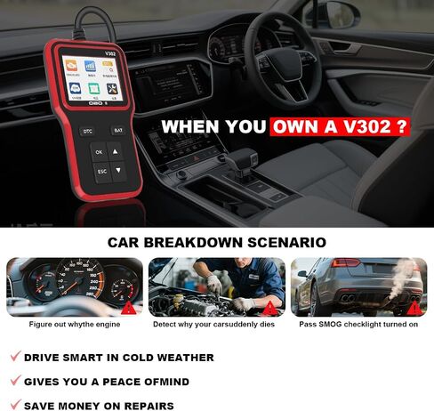 أداة تشخيص الماسح الضوئي للسيارة obd2، قارئ رمز خطأ المحرك التلقائي الاحترافي obd ii مع إعادة الضبط، جهاز اختبار مسح البيانات الحية للمركبات، عالمي لسيارات الدفع الرباعي والسيدان والشاحنة in Saudi Arabia