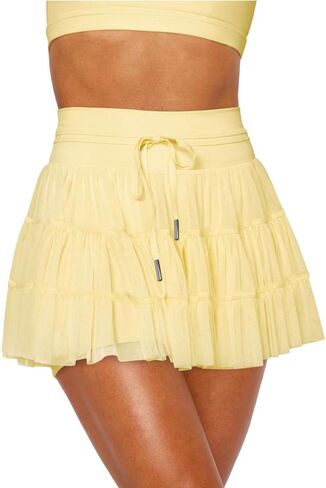 Yeshire Women's Skirts Flowy A Line Short Skirt High Waisted Ruffle Tiered Skorts Mini Skirts Pleated Cute Skirt in Saudi Arabia