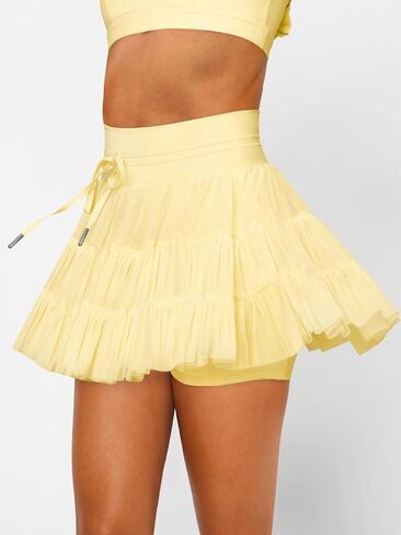 Yeshire Women's Skirts Flowy A Line Short Skirt High Waisted Ruffle Tiered Skorts Mini Skirts Pleated Cute Skirt in Saudi Arabia