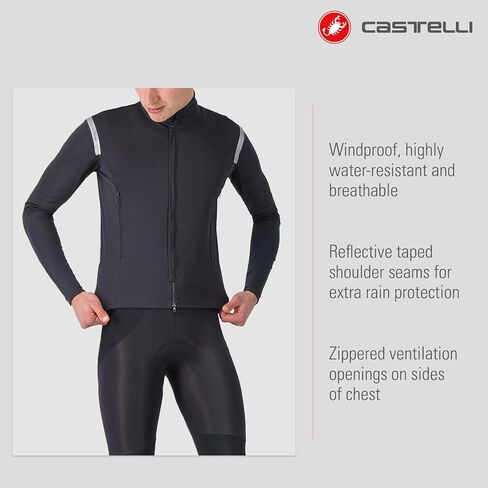 CASTELLI Men’s Perfetto RoS 3 Jacket, Windproof, Water-Resistant & Breathable Protection for Cool to Cold Rides in Saudi Arabia