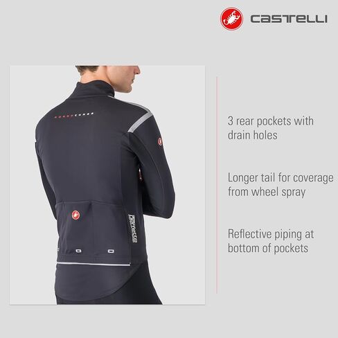 CASTELLI Men’s Perfetto RoS 3 Jacket, Windproof, Water-Resistant & Breathable Protection for Cool to Cold Rides in Saudi Arabia