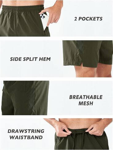 Men's Athletic Running Shorts 5" Workout Gym Quick Dry Lightweight Sport Shorts in Saudi Arabia