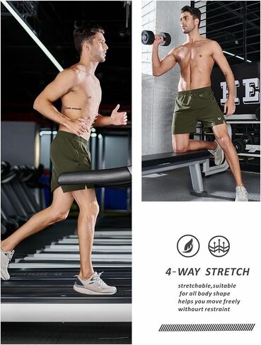 Men's Athletic Running Shorts 5" Workout Gym Quick Dry Lightweight Sport Shorts in Saudi Arabia