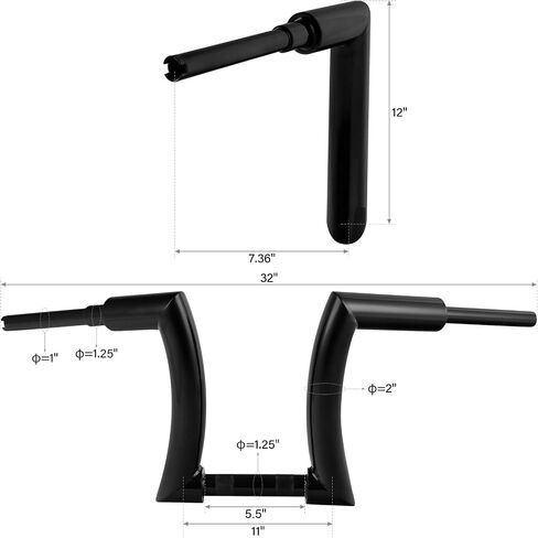 TCMT 16" Rise 2" Ape Hanger Handlebar Fit For Harley Road King Electra Road Glide Sportster XL 883 1200 Softail Slim Heritage Fat Boy Deluxe Deuce Dyna Super Wide Glide Low Rider Fat Bob in Saudi Arabia