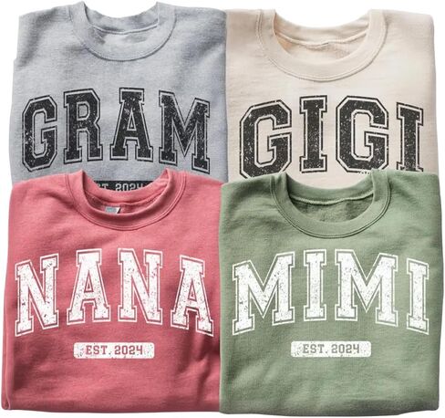 Personalized Gigi Est Sweatshirt, Grandma Sweatshirt, Gift for Grandmother Mother's Day in Saudi Arabia