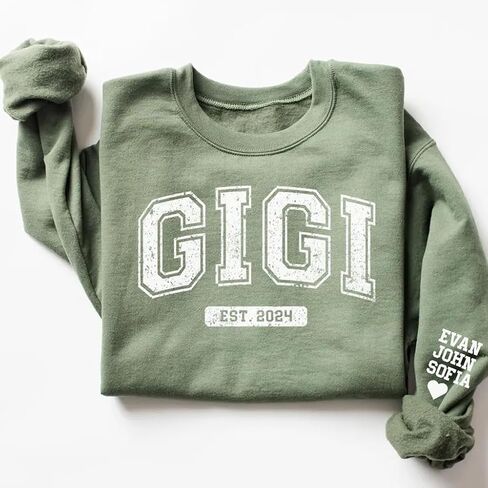 Personalized Gigi Est Sweatshirt, Grandma Sweatshirt, Gift for Grandmother Mother's Day in Saudi Arabia