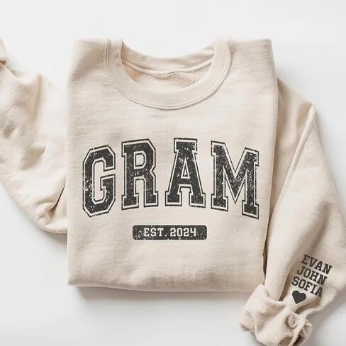 Personalized Gigi Est Sweatshirt, Grandma Sweatshirt, Gift for Grandmother Mother's Day in Saudi Arabia