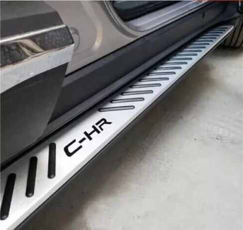 لوحات تشغيل بخطوات جانبية تناسب Toyota CHR C-HR 2018-2022 قضبان نيرف من الألومنيوم قطعتين مع واقي للأقواس in Saudi Arabia