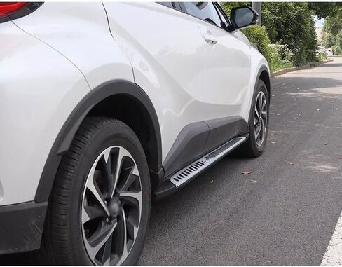 لوحات تشغيل بخطوات جانبية تناسب Toyota CHR C-HR 2018-2022 قضبان نيرف من الألومنيوم قطعتين مع واقي للأقواس in Saudi Arabia