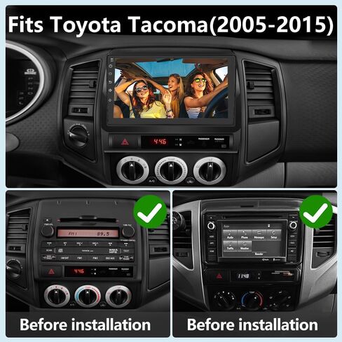 Car Radio for Toyota Tacoma 2005-2015 Built-in carplay Android Auto,9 inch Android 12 Car Stereo Head Unit 2G RAM 32G ROM with DSP WiFi GPS Navigation Bluetooth Steering Wheel Control in Kuwait