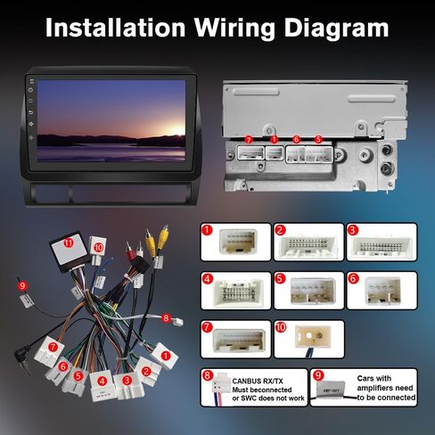 Car Radio for Toyota Tacoma 2005-2015 Built-in carplay Android Auto,9 inch Android 12 Car Stereo Head Unit 2G RAM 32G ROM with DSP WiFi GPS Navigation Bluetooth Steering Wheel Control in Kuwait