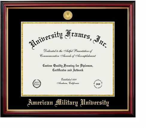 Campus Images American Military University Petite Diploma Frame – Fits 11" x 14" Diploma – Officially Licensed Military Graduation Gift in Saudi Arabia