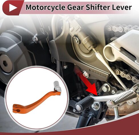 Folding Motorcycle Gear Shifter Lever for Kayo T6 Aluminum Alloy Pedal Shift Lever Arm Orange Lever Silver Tone Head in Saudi Arabia