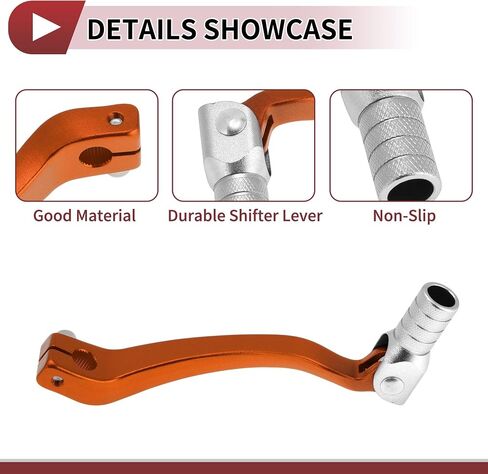 Folding Motorcycle Gear Shifter Lever for Kayo T6 Aluminum Alloy Pedal Shift Lever Arm Orange Lever Silver Tone Head in Saudi Arabia