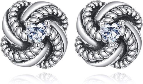 Love Knot Stud Earrings 925 Sterling Silver Twisted Knots Post Earrings Simple Jewelry Gifts for Women Female in Saudi Arabia