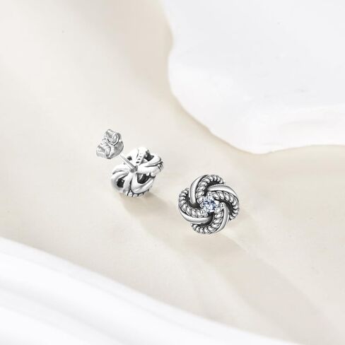Love Knot Stud Earrings 925 Sterling Silver Twisted Knots Post Earrings Simple Jewelry Gifts for Women Female in Saudi Arabia