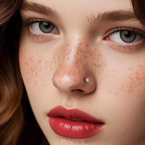MeIighting 3PCS 20G Christmas Nose Studs L-shaped, 7mm Santa Claus Tree Reindeer Nostril Piercing Jewelry, Stainless Steel 316L Christmas Elements Body Jewellery for Women in Saudi Arabia