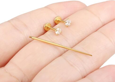 18g Tragus Piercing Jewelry Surgical Steel Internal Thread CZ Nose Rings Stud Helix Piercing Jewelry Flat Back Cartilage Earring for Women Men in Saudi Arabia