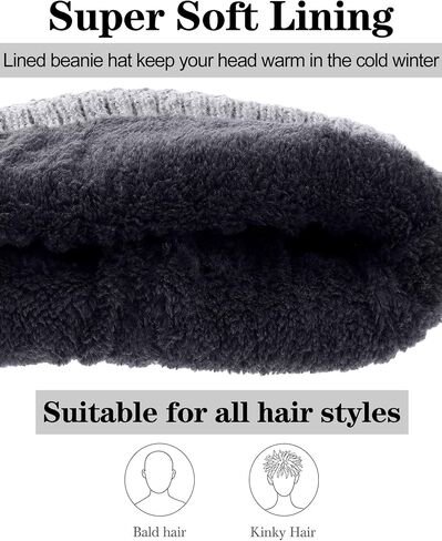Shihanee 3 Pack Winter Fleece Line Beanie for Men Warm Thermal Knitted Hat for Cold Weather Outdoor Sports, Multicolor in Saudi Arabia