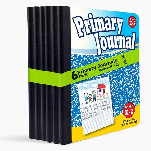 Better Office Products Primary Journal, Hardcover, Primary Composition Book Notebook - Grades K-2, 100 Sheet, One Subject, 9.75" x 7.5", Blue Cover-6 Pack in Saudi Arabia