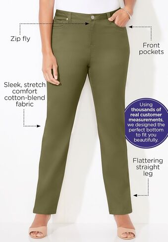 Catherines Women's Plus Size Sateen Stretch Pant in Saudi Arabia