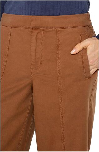 Womens Petite Mid-Rise Wide Leg Trousers with Elastic Back Waistband in Kuwait