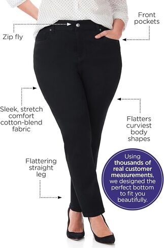 Catherines Women's Plus Size Petite Sateen Stretch Curvy Pant in Saudi Arabia