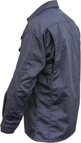 Men's LWV Long Sleeve Vented Shirt - Breathable Durable Rip Stop Athletic Versatile Button Down with Chest Pockets in Saudi Arabia
