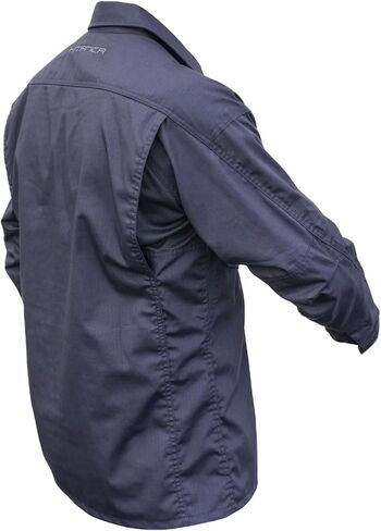 Men's LWV Long Sleeve Vented Shirt - Breathable Durable Rip Stop Athletic Versatile Button Down with Chest Pockets in Saudi Arabia