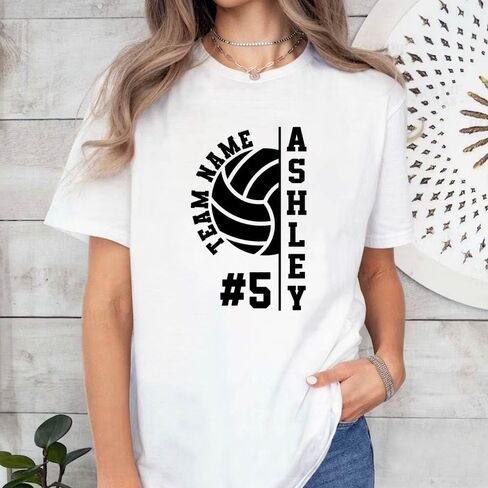 LASFOUR Personalized Volleyball Mom Shirts for Women, Volleyball Mom Shirts with Team Name and Number in Saudi Arabia