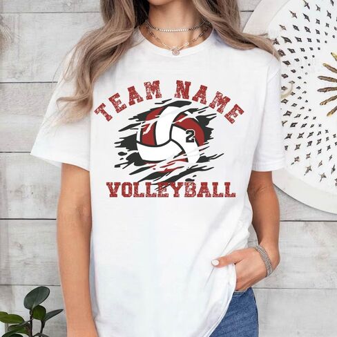 LASFOUR Personalized Volleyball Mom Shirts for Women, Volleyball Mom Shirts with Team Name and Number in Saudi Arabia